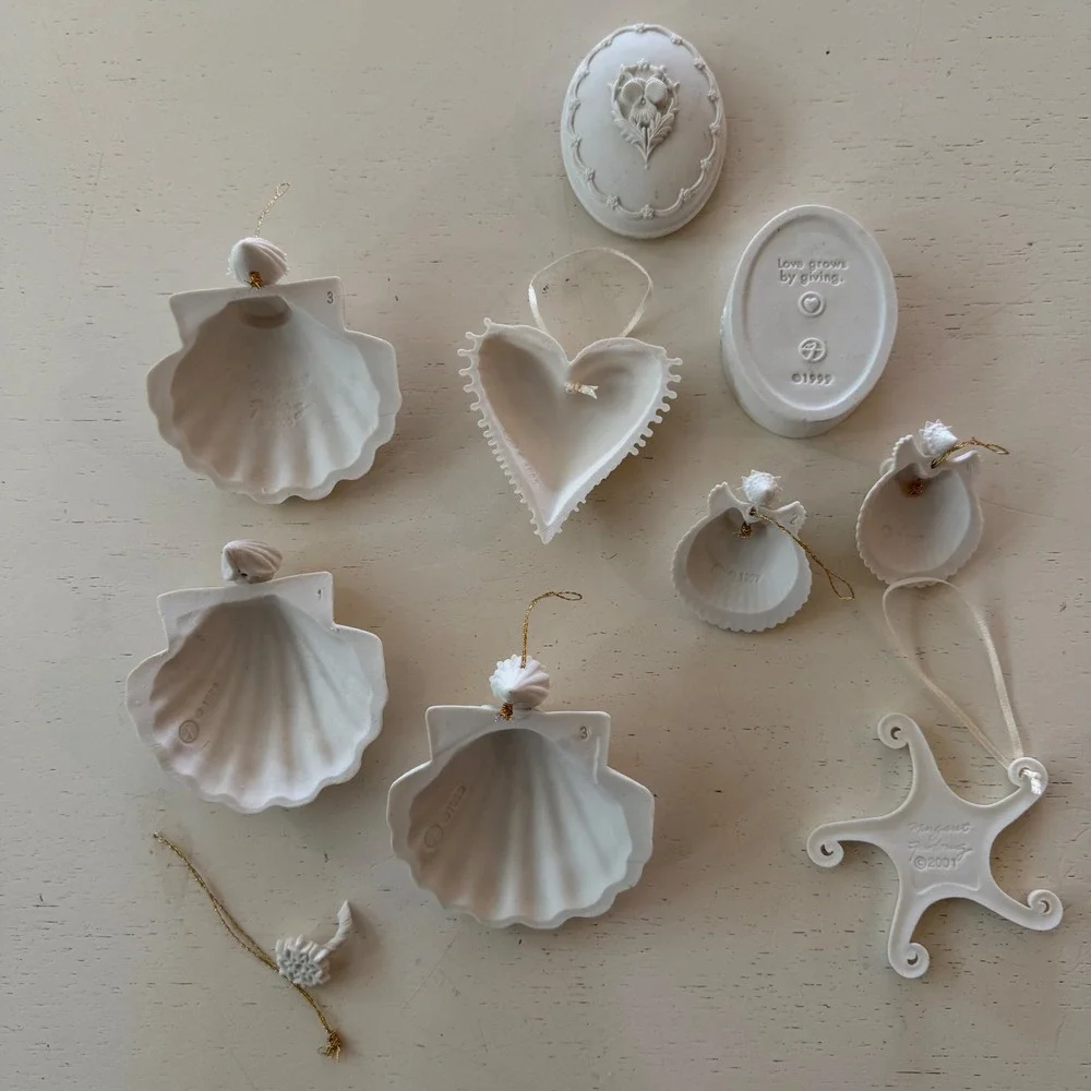 MARGARET FURLONG Angel Ornaments Seashells Porcelain Broken Christmas